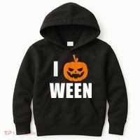 I Pumpkin Ween Funny Halloween Joke Quote Kids Hoodie thumb 0