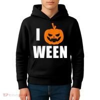 I Pumpkin Ween Funny Halloween Joke Quote Kids Hoodie thumb 4