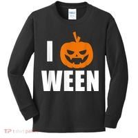 I Pumpkin Ween Funny Halloween Joke Quote Kids Long Sleeve Shirt thumb 0