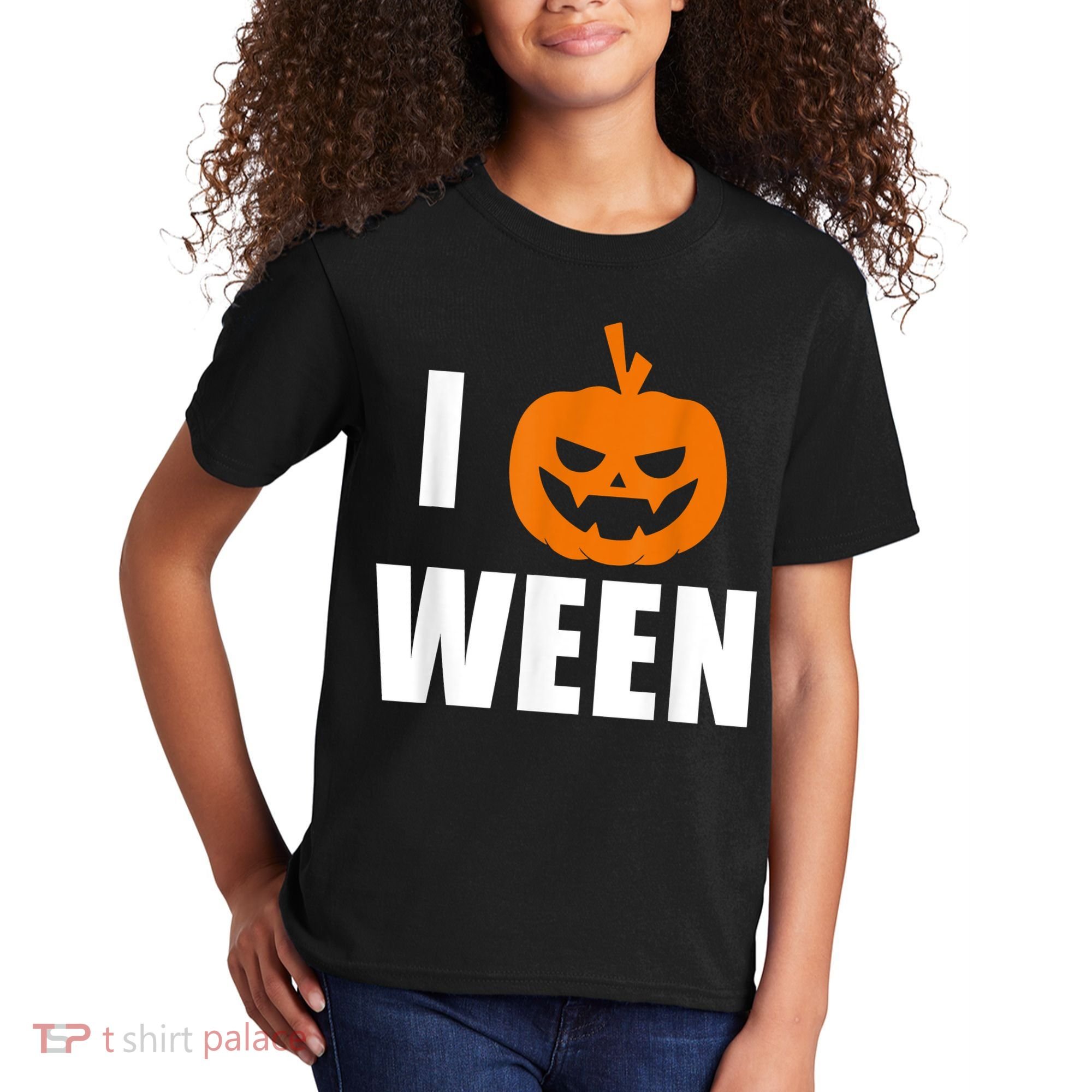 I Pumpkin Ween Funny Halloween Joke Quote Kids T-Shirt