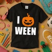 I Pumpkin Ween Funny Halloween Joke Quote Kids T-Shirt thumb 3