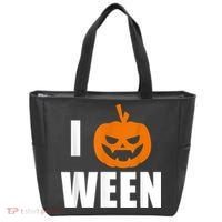 I Pumpkin Ween Funny Halloween Joke Quote Tote Bag thumb 0