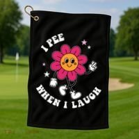 I Pee When I Laugh Funny Golf Towel thumb 1