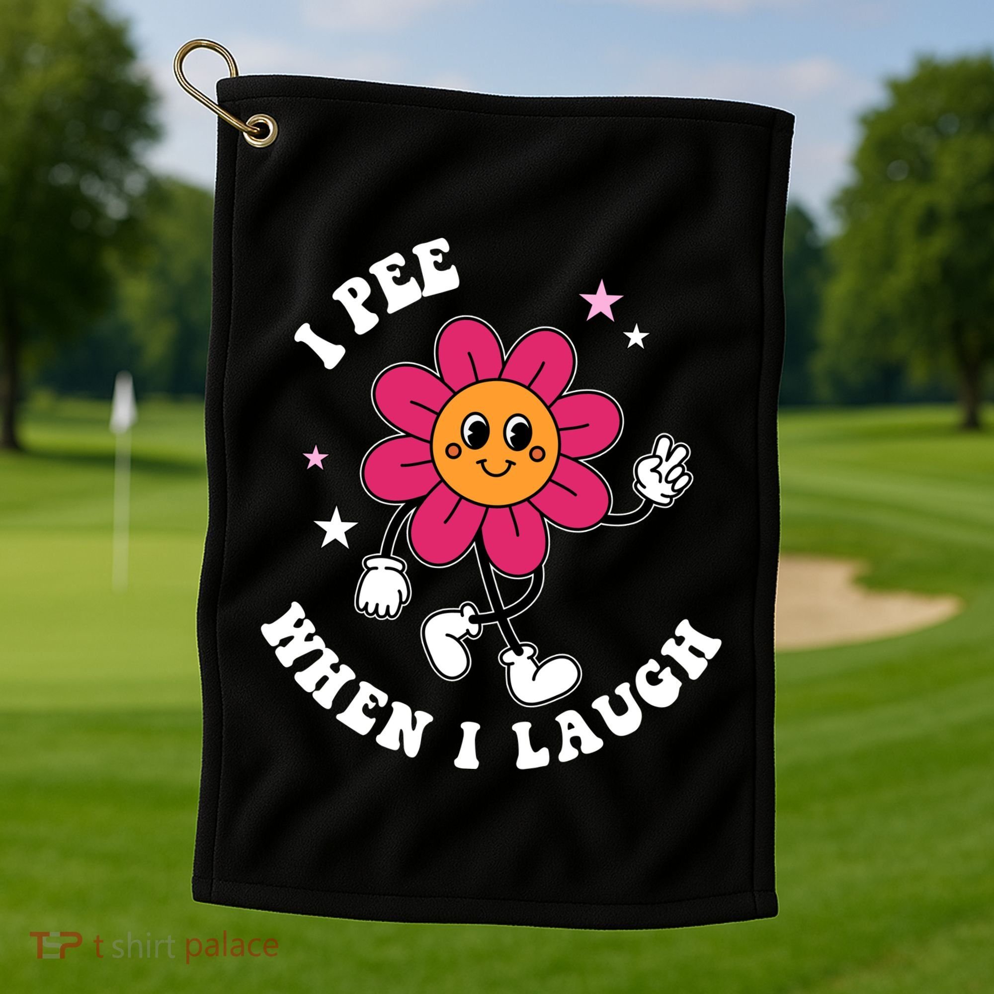 I Pee When I Laugh Funny Golf Towel