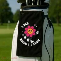 I Pee When I Laugh Funny Golf Towel thumb 2