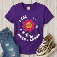 I Pee When I Laugh Funny Women's T-Shirt thumb 3