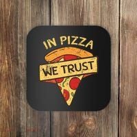 In Pizza We Trust Pizza Lover Coaster thumb 0