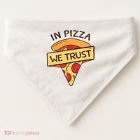 In Pizza We Trust Pizza Lover USA-Made Doggie Bandana thumb 0