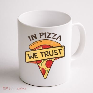 In Pizza We Trust Pizza Lover Coffee Mug back