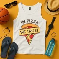 In Pizza We Trust Pizza Lover Tank Top thumb 4