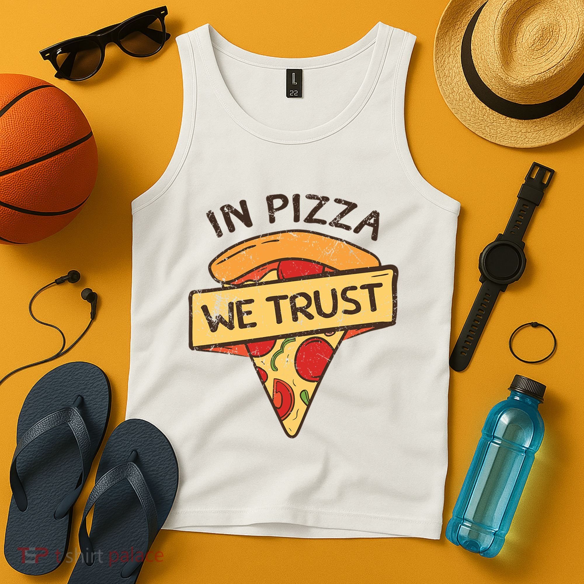 In Pizza We Trust Pizza Lover Tank Top
