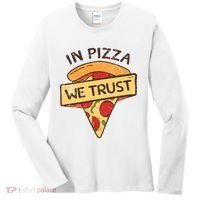 In Pizza We Trust Pizza Lover Women's Long Sleeve Shirt thumb 0