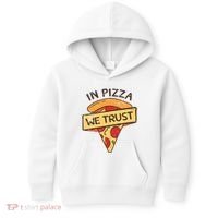 In Pizza We Trust Pizza Lover Kids Hoodie thumb 0