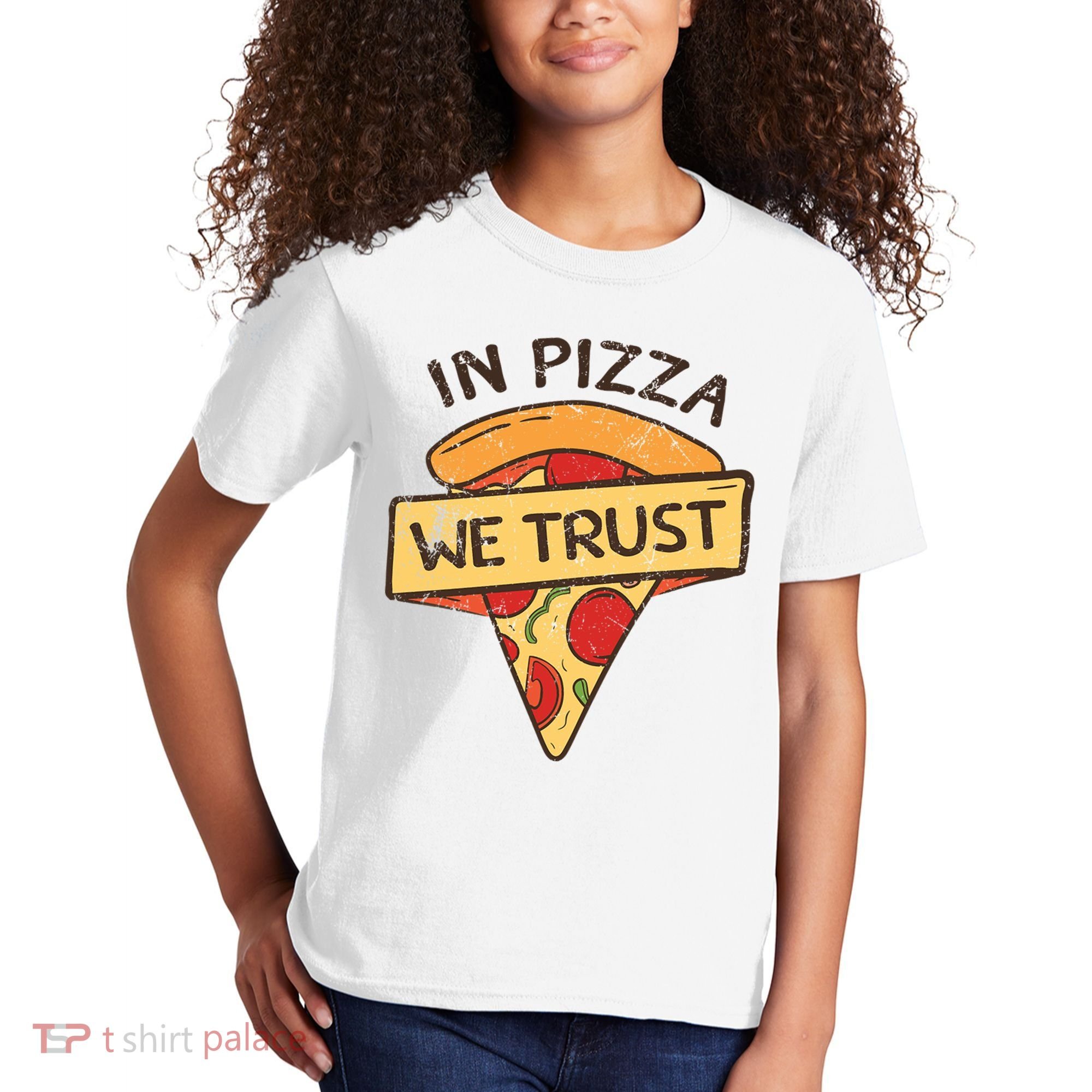 In Pizza We Trust Pizza Lover Kids T-Shirt