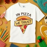 In Pizza We Trust Pizza Lover Kids T-Shirt thumb 3