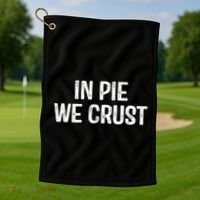 In Pie We Crust Funny Thanksgiving Golf Towel thumb 1