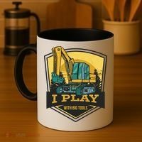 I Play With Big Tools Excavator Coffee Mug thumb 4