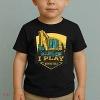 I Play With Big Tools Excavator Toddler T-Shirt thumb 2