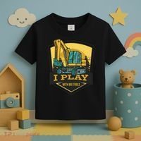 I Play With Big Tools Excavator Toddler T-Shirt thumb 3