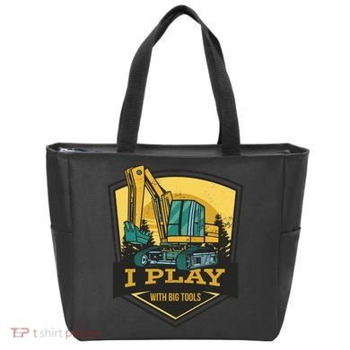 I Play With Big Tools Excavator Tote Bag