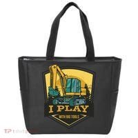 I Play With Big Tools Excavator Tote Bag thumb 0