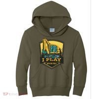 I Play With Big Tools Excavator Kids Hoodie thumb 0