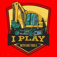 I Play With Big Tools Excavator Santa Hat thumb 1
