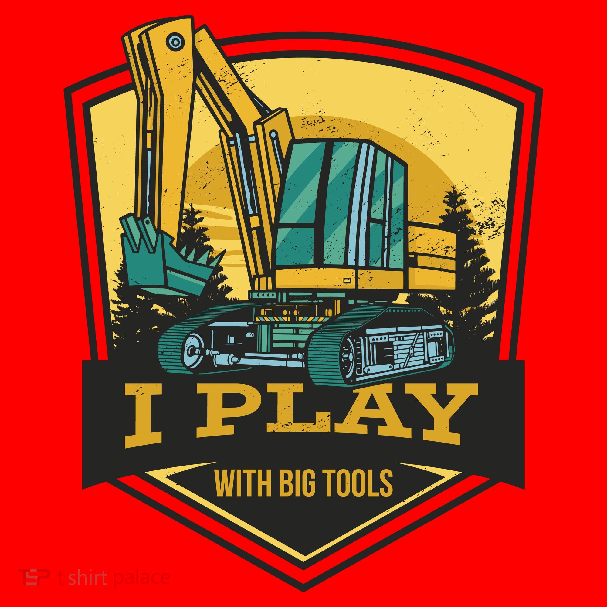 I Play With Big Tools Excavator Santa Hat