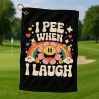 I Pee When I Laugh Naughty Golf Towel thumb 1