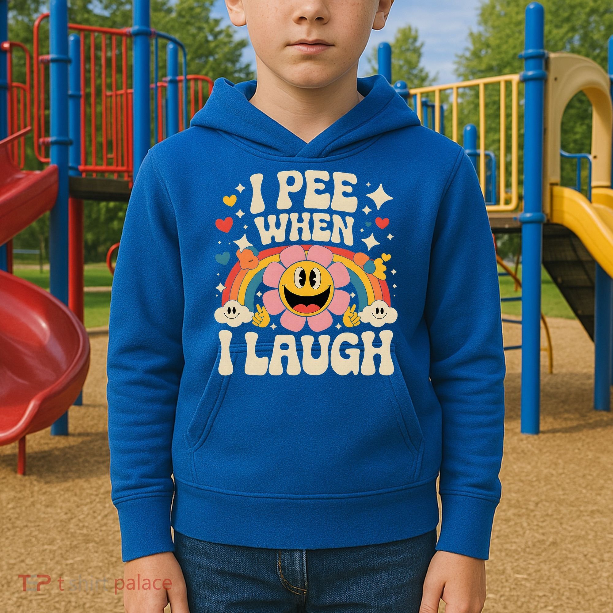 I Pee When I Laugh Naughty Kids Hoodie