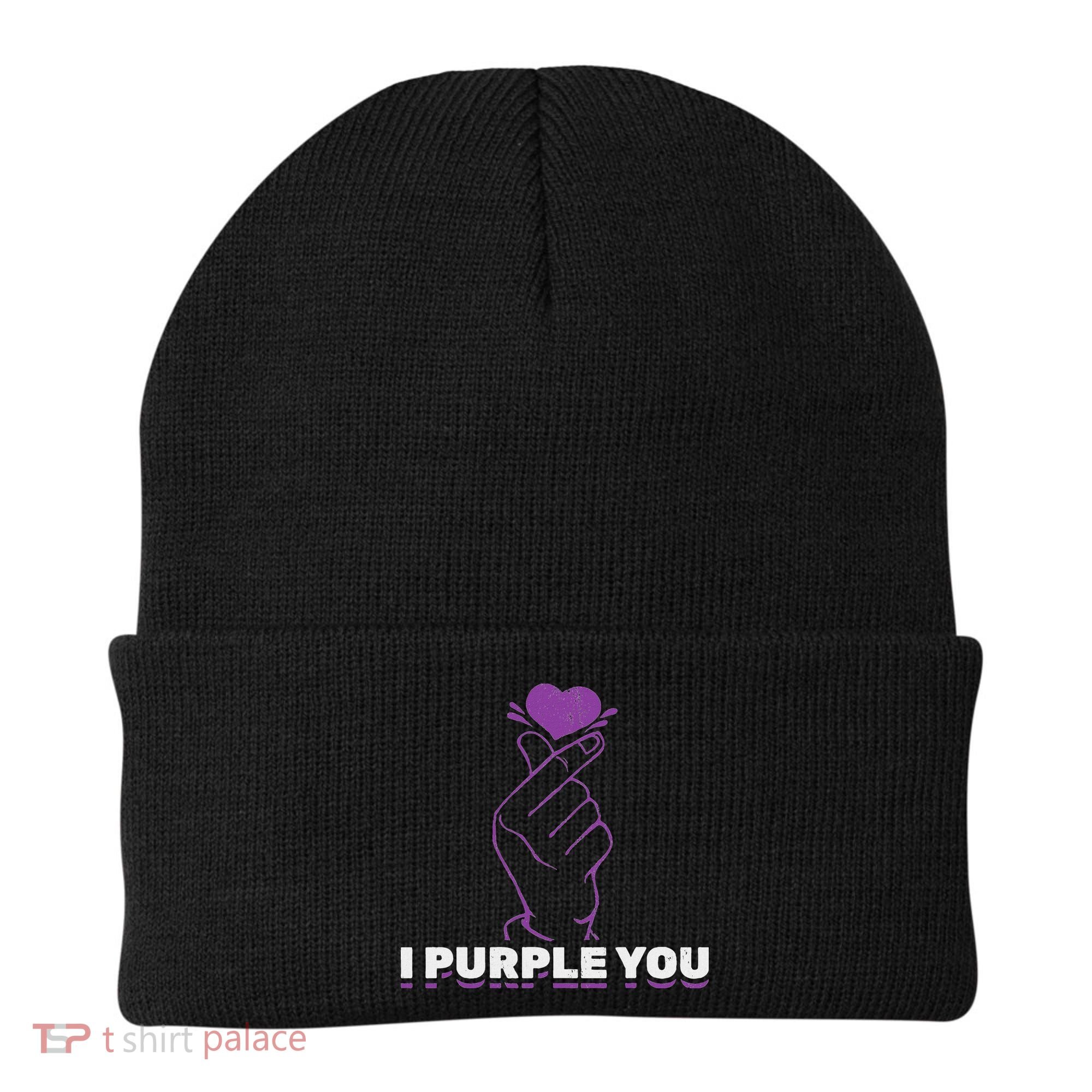I Purple You Kdrama Korean Hand Symbol Kpop Beanie