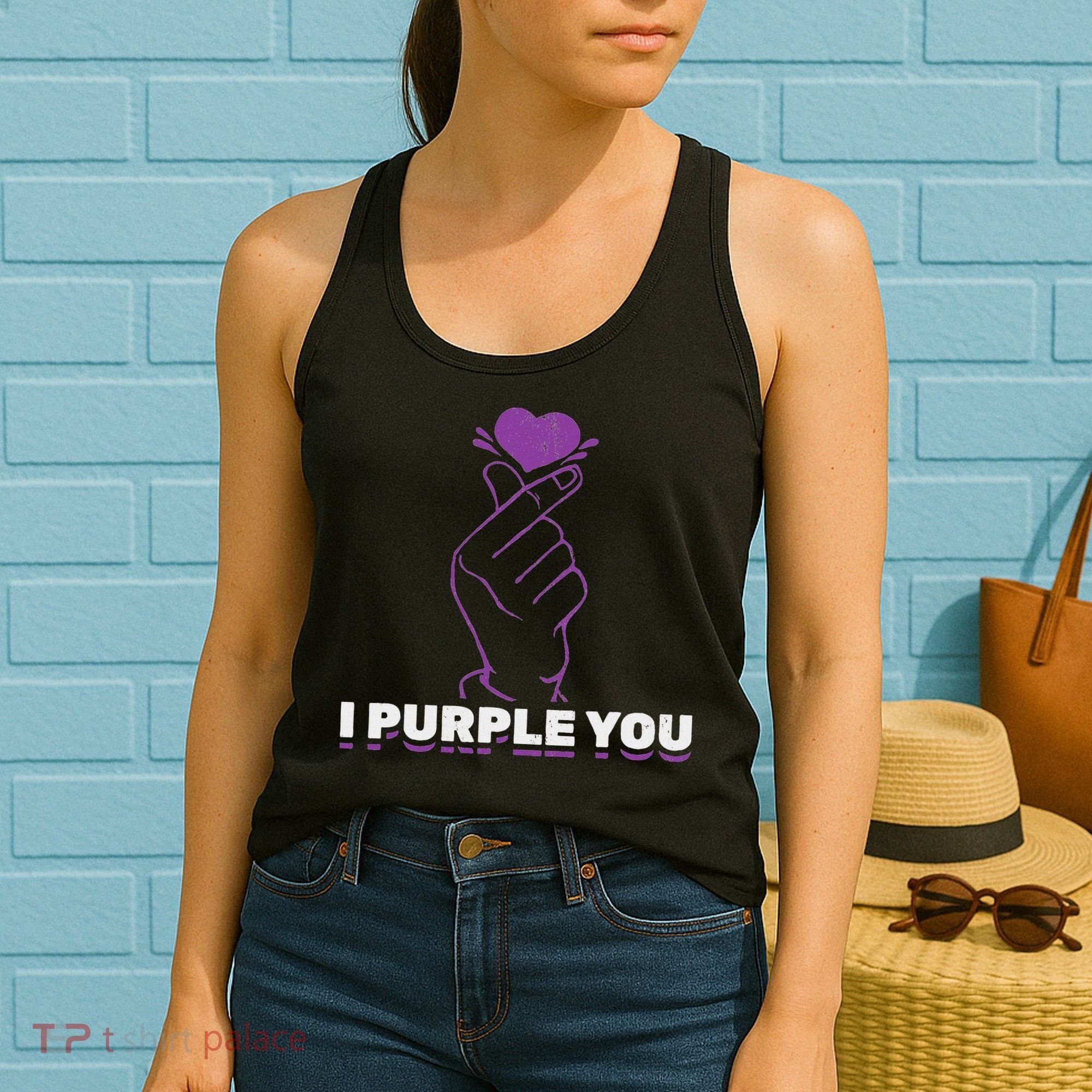I Purple You Kdrama Korean Hand Symbol Kpop Women's Tank Top