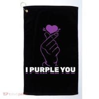 I Purple You Kdrama Korean Hand Symbol Kpop Golf Towel thumb 0