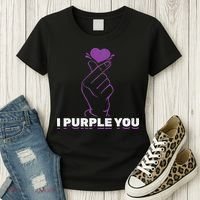 I Purple You Kdrama Korean Hand Symbol Kpop Women's T-Shirt thumb 3