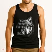 ILl Protect You Kitten No Matter What Funny Alpha Wolf Meme Tank Top thumb 3