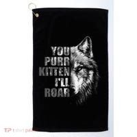 ILl Protect You Kitten No Matter What Funny Alpha Wolf Meme Golf Towel thumb 0