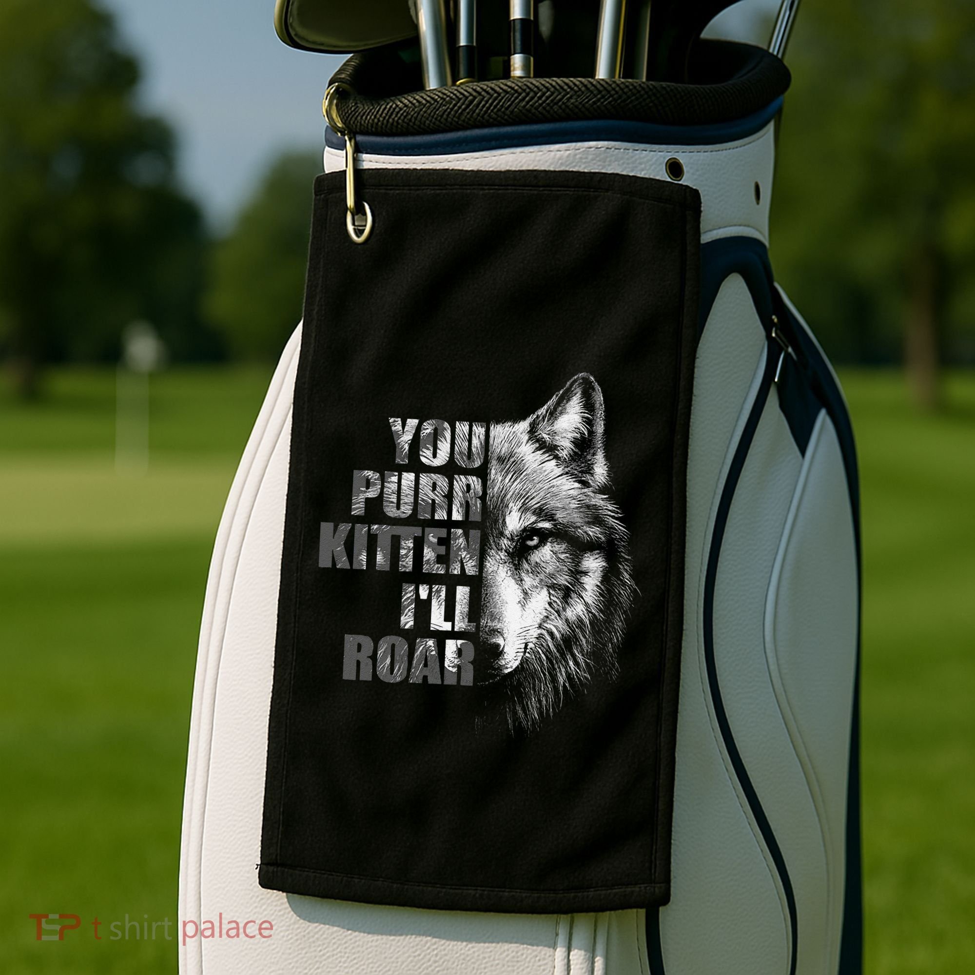 ILl Protect You Kitten No Matter What Funny Alpha Wolf Meme Golf Towel