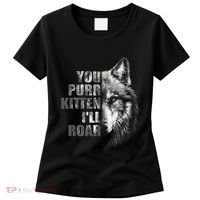 ILl Protect You Kitten No Matter What Funny Alpha Wolf Meme Women's T-Shirt thumb 0