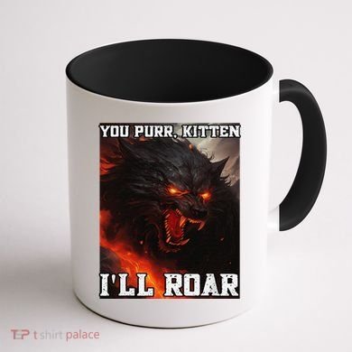 ILl Protect You Kitten No Matter What Funny Alpha Wolf Meme Coffee Mug back