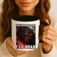 ILl Protect You Kitten No Matter What Funny Alpha Wolf Meme Coffee Mug thumb 3
