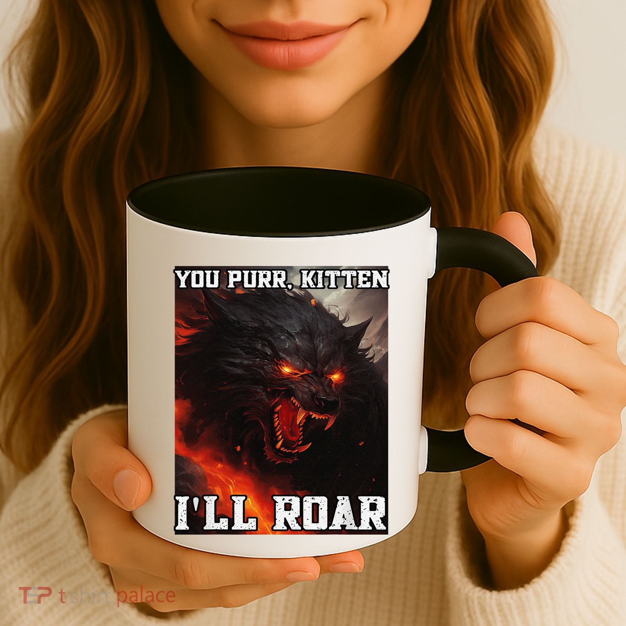 ILl Protect You Kitten No Matter What Funny Alpha Wolf Meme Coffee Mug