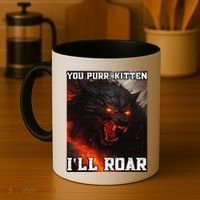 ILl Protect You Kitten No Matter What Funny Alpha Wolf Meme Coffee Mug thumb 4