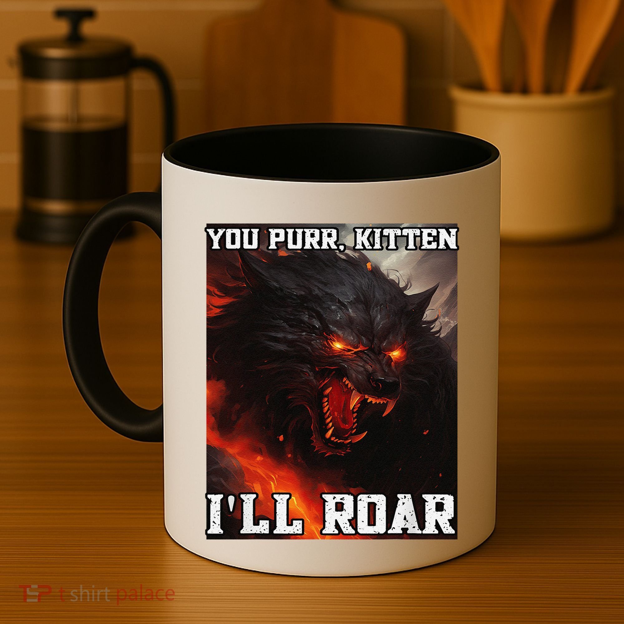 ILl Protect You Kitten No Matter What Funny Alpha Wolf Meme Coffee Mug