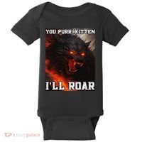 ILl Protect You Kitten No Matter What Funny Alpha Wolf Meme Baby Bodysuit thumb 0