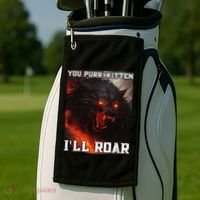 ILl Protect You Kitten No Matter What Funny Alpha Wolf Meme Golf Towel thumb 2