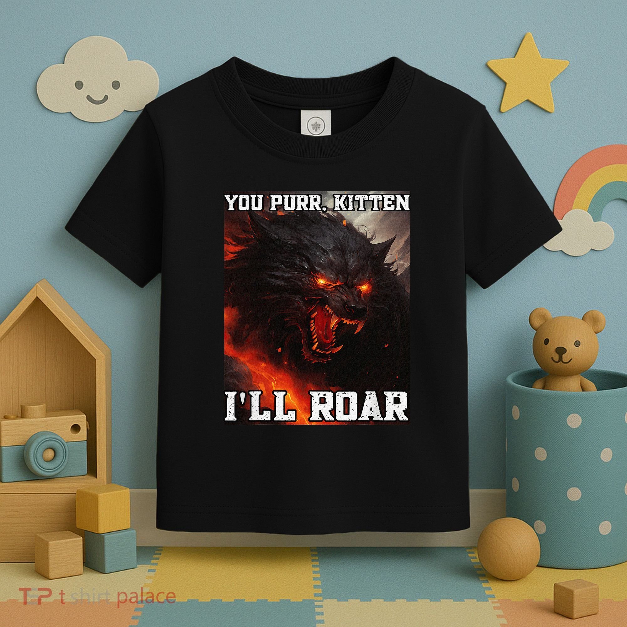 ILl Protect You Kitten No Matter What Funny Alpha Wolf Meme Toddler T-Shirt