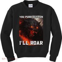 ILl Protect You Kitten No Matter What Funny Alpha Wolf Meme Kids Sweatshirt thumb 0