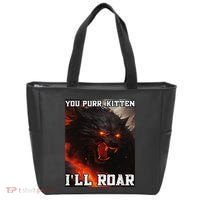 ILl Protect You Kitten No Matter What Funny Alpha Wolf Meme Tote Bag thumb 0