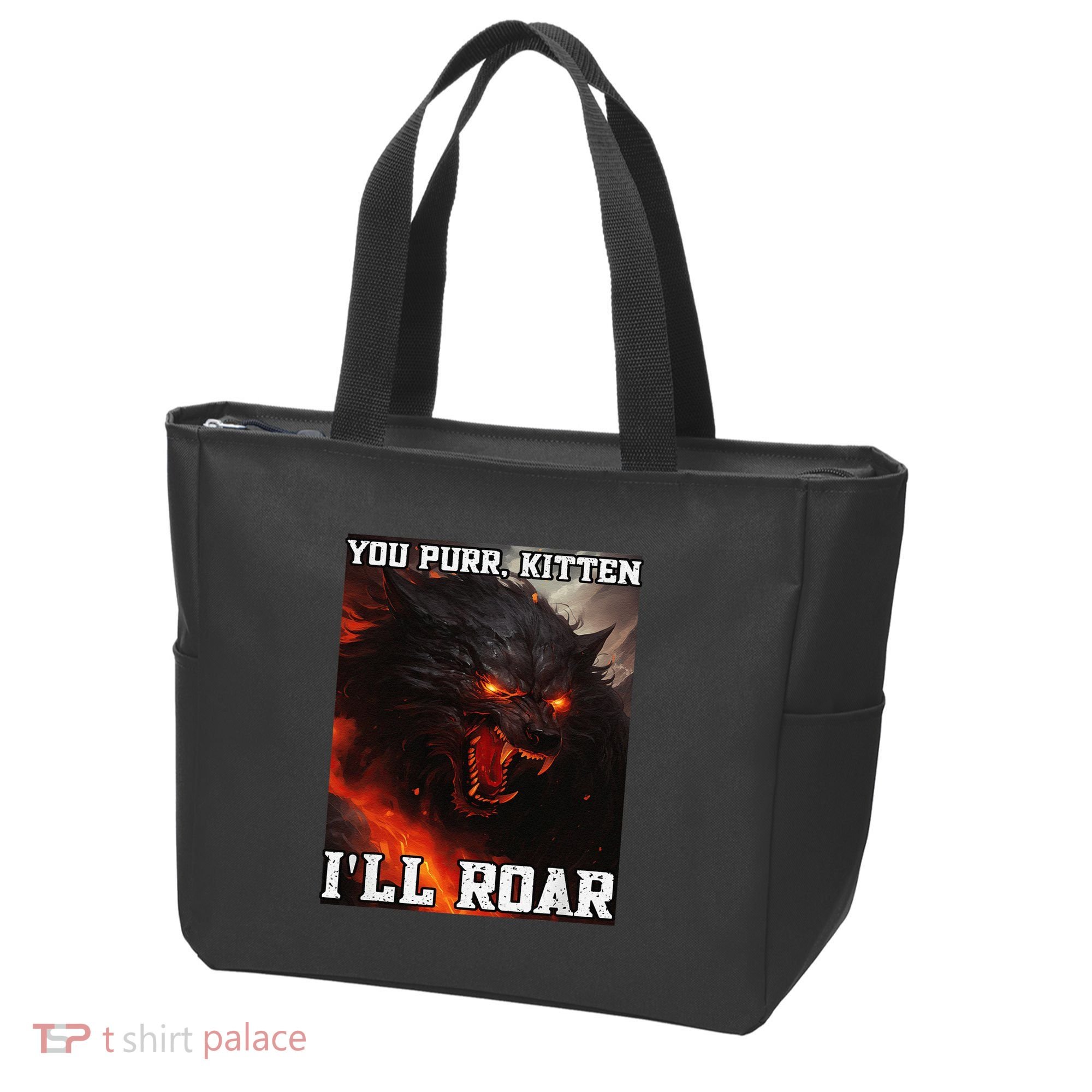 ILl Protect You Kitten No Matter What Funny Alpha Wolf Meme Tote Bag