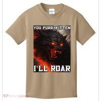 ILl Protect You Kitten No Matter What Funny Alpha Wolf Meme Kids T-Shirt thumb 0